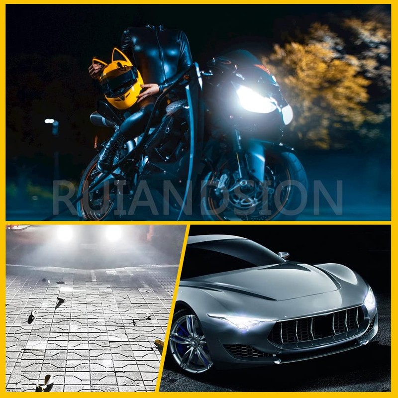 Ruiandsion H4 LED Motorcycle Light Bulb White DC/AC 9-85V Hi/Lo
