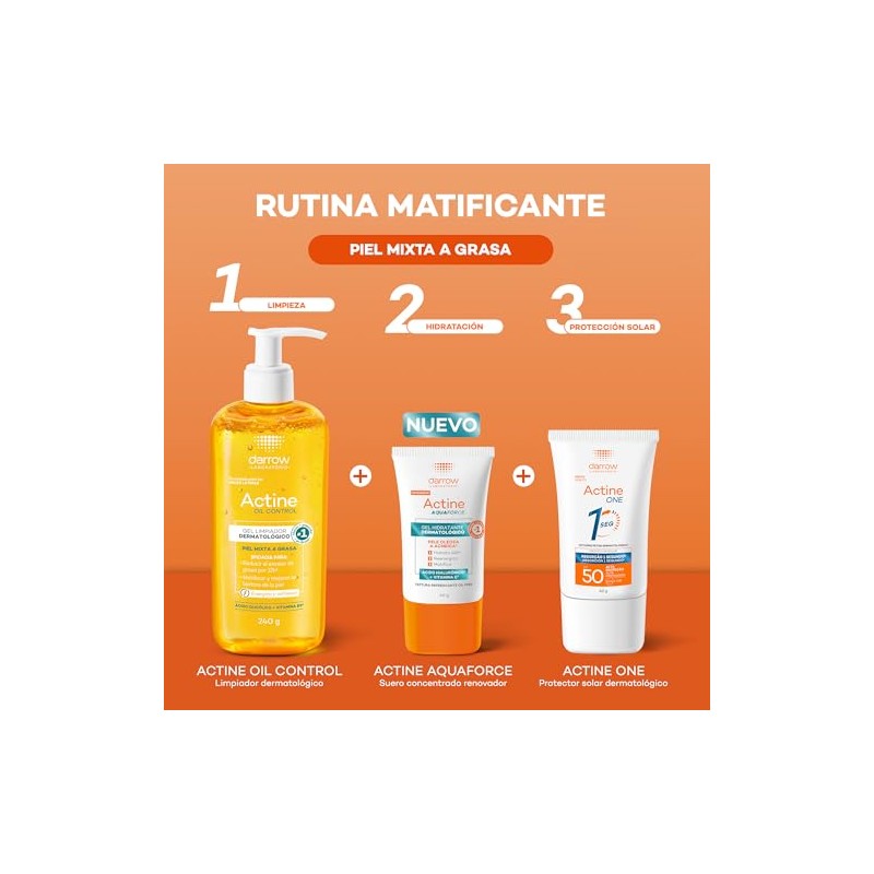 Darrow Actine Oil Control Gel Limpiador Dermatológico Piel Mixta Grasa