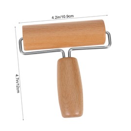 Zerodeko Solid Wood Dough Roller with Handle Lightweight Baking Tool for Pastry Pizza and Tarts Kitchen Utensil for Easy Use and Cleaning