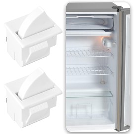 VGOL 2 Pack 5A 125V 2 Pin Fridge Freezer Door Lamp Light Switch Replacement Fridge Parts Fits Most Refrigerators White