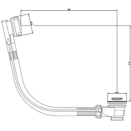 VeeBath Essentials Bathroom Overflow Bath Bathtub Taps Mixer Click Pop Up Waste