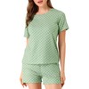 Allegra K Womens Cute Round Neck Short Sleeve Pjs Sleepwear