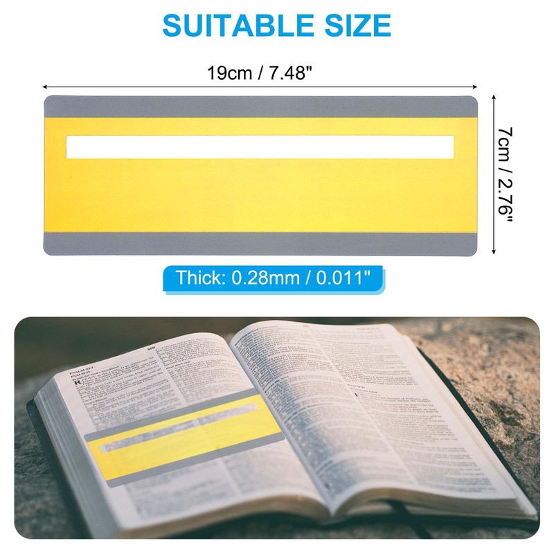 PATIKIL Guided Reading Strips, 20pcs Highlight Colored Overlay Bookmarks Sentence