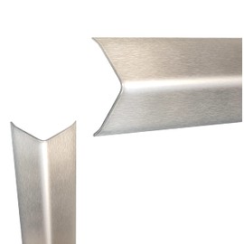 Edge protection stainless steel length: 150 cm 90 degree leg: 45 x 25 mm triple edged stainless steel angle K240