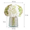 Wracra Hydrangeas Floral Arrangement in Glass Vase, Fake Flowers Silk