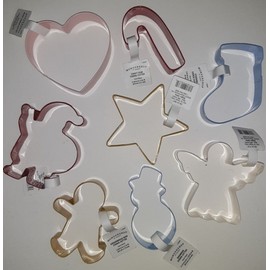 Threshold 8 Stainless Steel Metal Enamel Coat Standard Christmas Cookie Cutters Set Lot