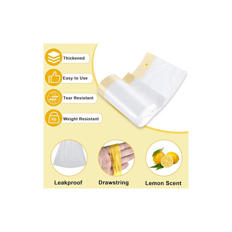 Bedside Commode Liners with Pads | 100 Commode Bags+100 Absorbent