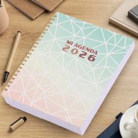 Agenda Diaria Con Espiral Ejecutiva Con Diseño A5 Koovi GEOMETRIA PASTEL