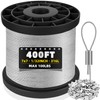 316 Stainless Steel Cable, 400FT 1/32IN Wire Rope with 100Pcs
