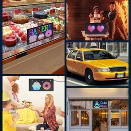 Naroote Programmable LED Sign, Smart LED Sign with Customizable Content, Touchscreen/App Control, Automatic Operation, IP65 Rated