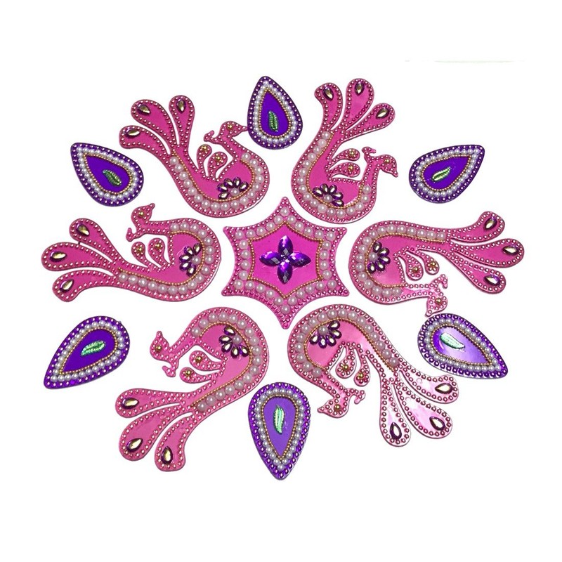 KRIWIN® 10-11 inches Dia - Floor/Wall/Table Rangoli Decorative Showpiece (Acrylic)