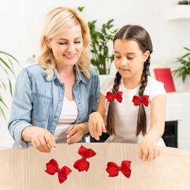 2PCS Red Hair Bow Clips, Red Hair Bows Hair Accessories, 3 Inch Cute Hair Barrettes for Women Girls