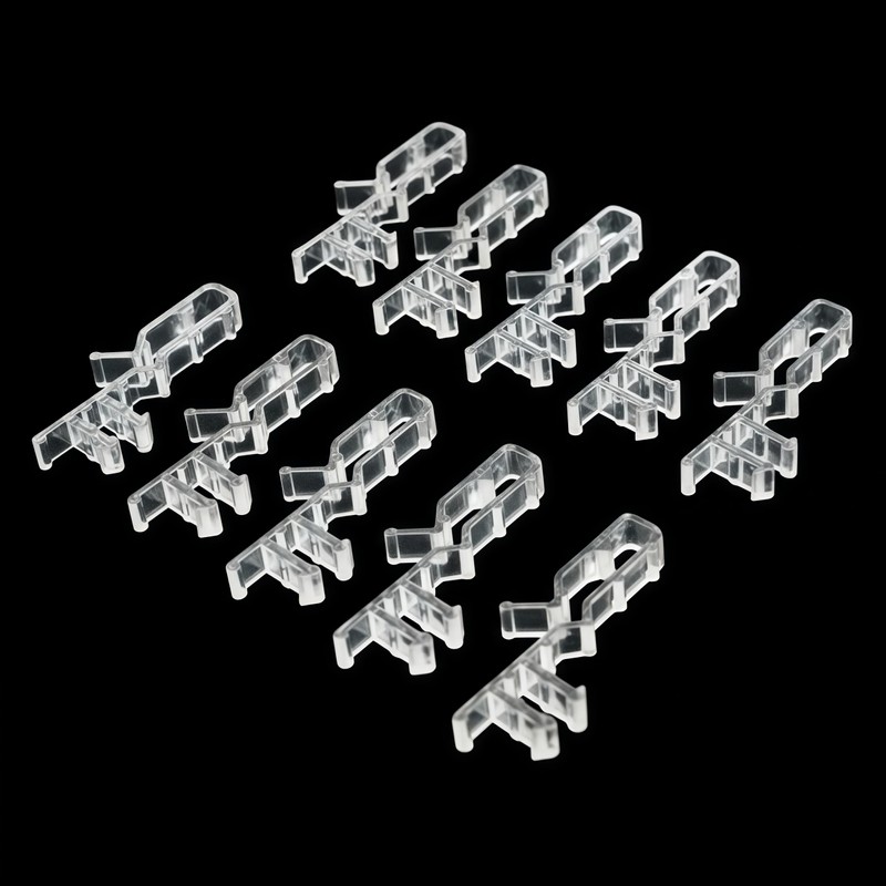 12 pcs 2-1/8 inch Hidden Channel Valance Clips, Clear Plastic