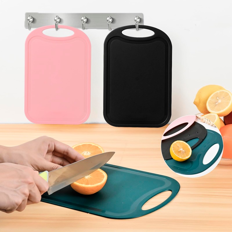 HMDZMR Cutting Coards for Kitchen,3 Piece Plastic Cutting Board Set,