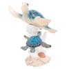 Sea Turtle Decor Figurine Blue Turtles Swimming on Coral Reef
