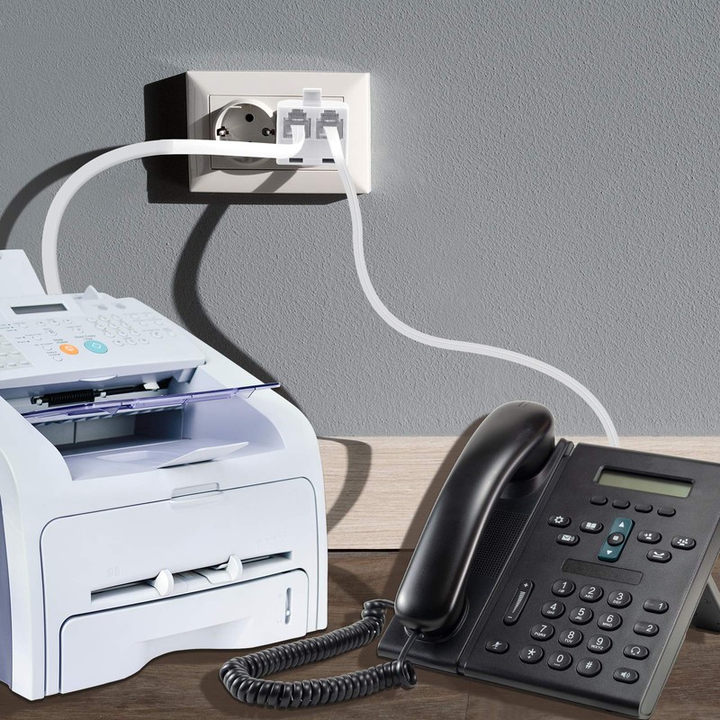 Uvital RJ11 Duplex Wall Jack Adapter Dual Phone Line Splitter