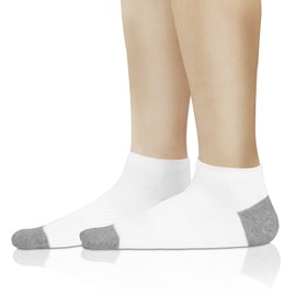 DAVID ARCHY Men's Athletic Low Cut Cotton Mesh Breathable Stretchy Casual Ankle Socks 5 Pack (10-13, White)
