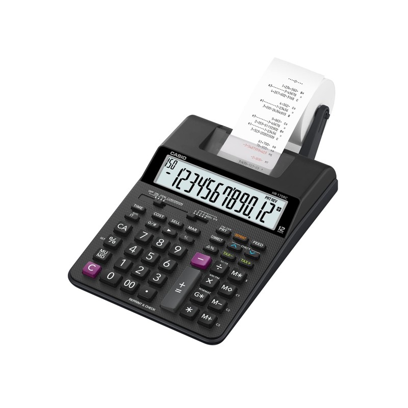Casio HR-170RC Calculadora de impresión, negro, 2.6" x 6.5" x