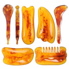 Healvian Tablero De Gua Sha 7 Piezas De Raspado Para Masaje Facial Y Corporal Herramienta De Masaje Para Cuidado Natural Uso En Casa Ayuda a Mejorar L