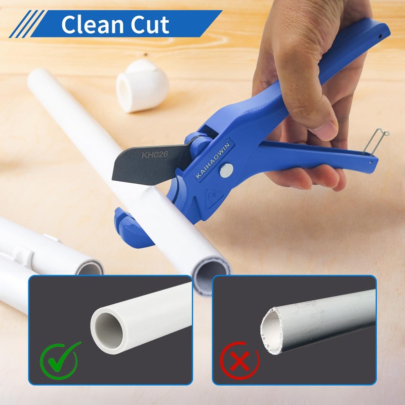 KAIHAOWIN PVC Pipe Cutter-1-1/2" PEX PPR Plastic Rubber Hoses Tubing