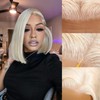 Msviki 5x5 Glueless Platinum Blonde Bob Human Hair Wig 180%