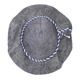 KarneLux Bavarian Seppel Hat, Traditional Hat for Bavarian Folk Festivals, Carnival and Fancy Dress Made of Felt with Blue/White Cord - Size Small - Pack of 10