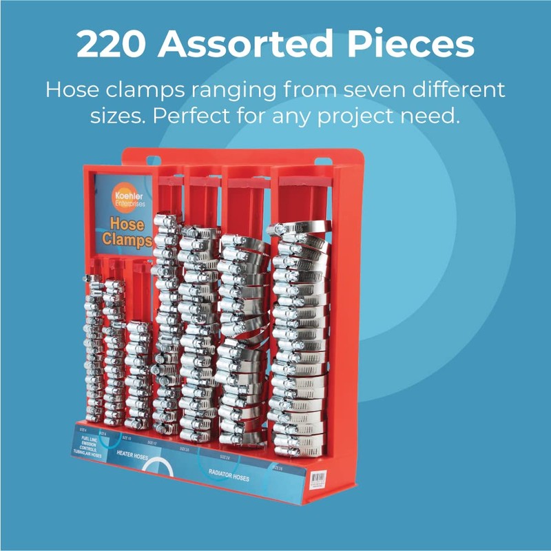 Koehler Enterprises KEDIS220 220 Piece Hose Clamp Set in Mountable