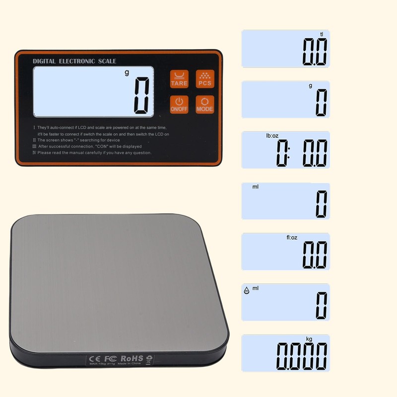 Generic Kitchen Scale, 15KG LCD Display Remote Display Food Scales