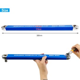 Bqweun Impact Ready Offset Extension Wrench, Tight Reach Extension Wrench Set, with 1/2", 1/4" and 3/8" Square Drive Adapters, Universal Extensions Wrench for Small Place | Bqweun