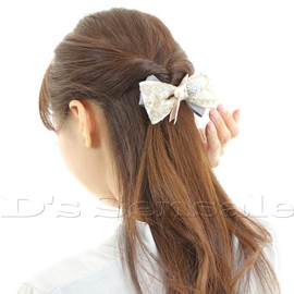 D's Sensale Banana Clip Barrette Hair Accessories, Hair Clip, Ribbon, Cute, Butterflies (Blue)