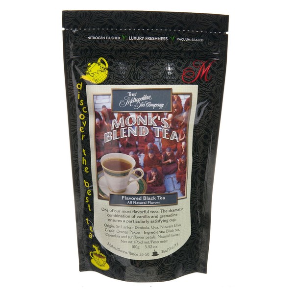 Metropolitan Tea Discovery Loose Tea Pack, Monk's Blend Flavored Black, 100gm