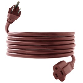 PALARINE 8ft Brown Outdoor Extension Cord Waterproof, UL Listed, 16/3 SJTW Heavy Duty Extension Cord 3 Prong, 16 Gauge 13A Power Extension Cord Ideal for Indoor Outdoor Lights, Appliances, and Lawn