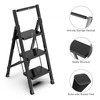 3 Step Ladder, Folding Step Stool with Wide Anti-Slip Pedal