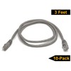 iMBAPrice 1' Cat5e Network Ethernet Patch Cable, 10 Pack, Gray