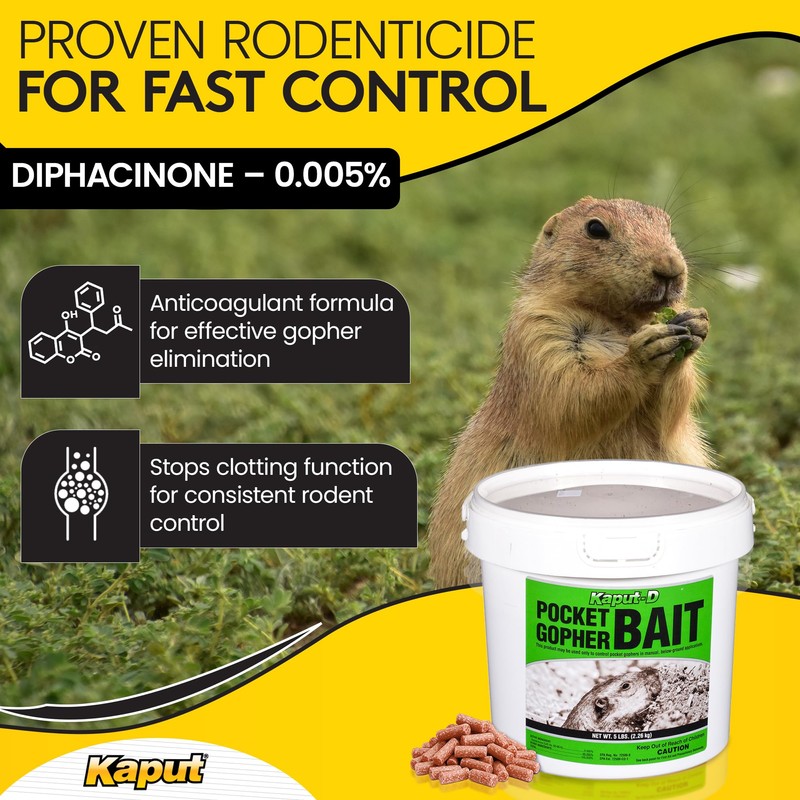 Kaput-D Pocket Gopher Bait - Ready-to-Use Pellets for Effective Rodent