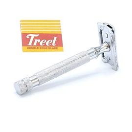 OdontoMed2011® Traditional Double Edge Safety Razor Stainless Steel with 5 Pcs Double Edge Razor Blades BTS-328