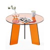 Dewrhiixe Acrylic Round Coffee Table, Clear Circle Modern Lucite Side