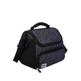 BUILT Insulated Lunch Bag with 'The Professional' Design, Polyester, Black, 18.5 x 27 x 21 cm