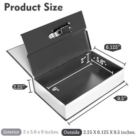 Decorative Book Safe Box with Combination Lock, Vintage Faux Book Hidden Safe for Decoration, Secret Diversion Book Safe Storage Box for Home Office Café Bookshelf （9.5"×6"×2.2"） (Code, ROSE)