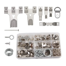 Mult Wall Hanging Nail Hooks, Frame Hardware Picture Hanger, Strong Plasterboard Veneer Wood Hooks, Wire Rope, 3 Pin Hooks, Set of 282, Silver