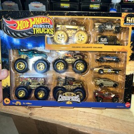 Hot Wheels Monster Trucks 50 Bigfoot Trophy Champions Rare Exclusive GOLD Set