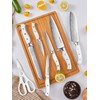 Knife Set with Block, D.Perlla 15 Pieces Kitchen Knife Set