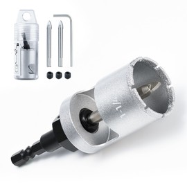 toolant 1-1/4"Diamond Drill Bits Set, Glass Drill Bits for Drilling Holes in Glass，Procelain,Ceramic and Tile, Tile Drill Bit with Positioning Center Drill,1/4 Inch Quick Change Hex Shank