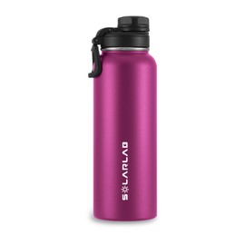SOLARLAB Stainless Steel Water Bottle, Thermal Flask, Insulated Flask, 1 Litre for Hot and Cold Drinks, for Outdoor and Sports (Purple, 1.2 L)