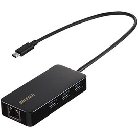 BUFFALO LUD-U3-CGHBK Giga Compatible Type-C LAN Adapter with Hub Docking Station Black