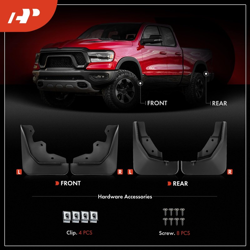 A-Premium Set of 4PCS Mud Flaps Splash Guards Mudguards Mudflaps