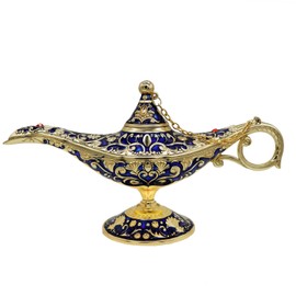 AVESON Lujoso clásico clásico Aladdin Magic Genie lámpara de disfraz de casa decoración de mesa y regalo, Verde Dorado
