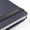 Lanybook | A5 leather notebook | in blue | chequered