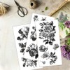 OLYCRAFT Black and White Roses Decals for Rubbing on Furniture