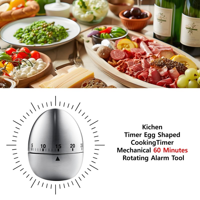 Wetinforu for Egg Timers 60 Minutes Stainless Steel Egg Kitchen
